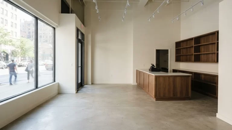 Interior de un local comercial recien acondicionado listo para abrir